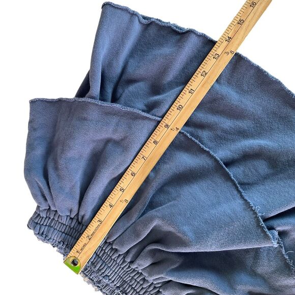 Aerie Weekend Ruffle Tiered Mini Skirt Blue Terry Cloth Pull On Women's Size M - Picture 13 of 13